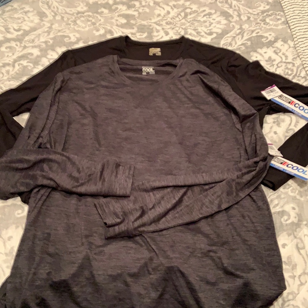 Men’s 32degrees cool shirts black and heather dark grey NWT. LONG SLEEVE XXL